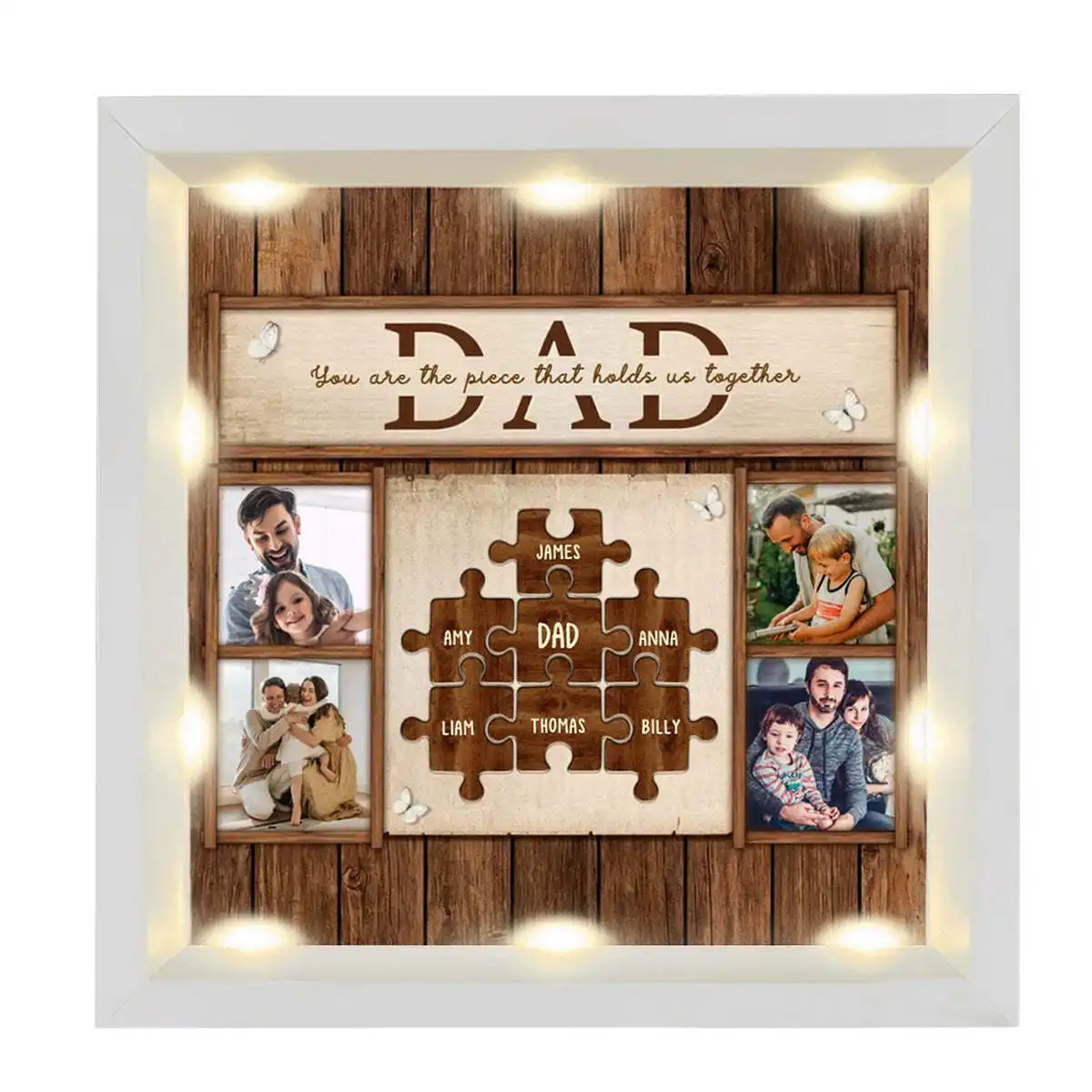 Father's Day Personalized Light Image Photo Frame