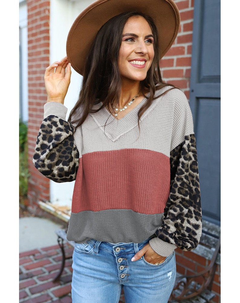 Women's Long-sleeved Autumn Leopard Splicing Street Style Sweater