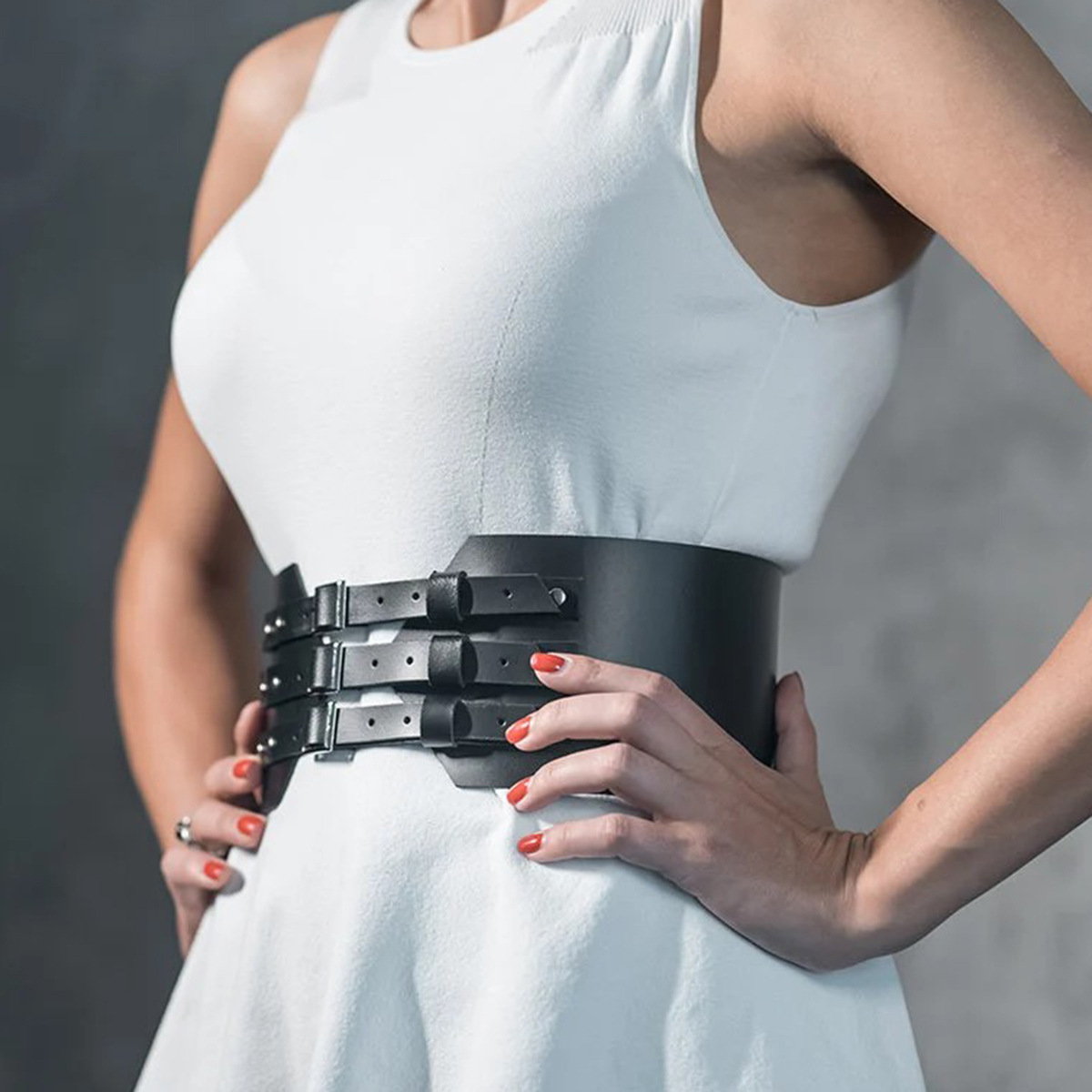Curea decorativă din piele PU pentru femei Slimming Corset Style Cincher pentru cămașă Dress Outfit