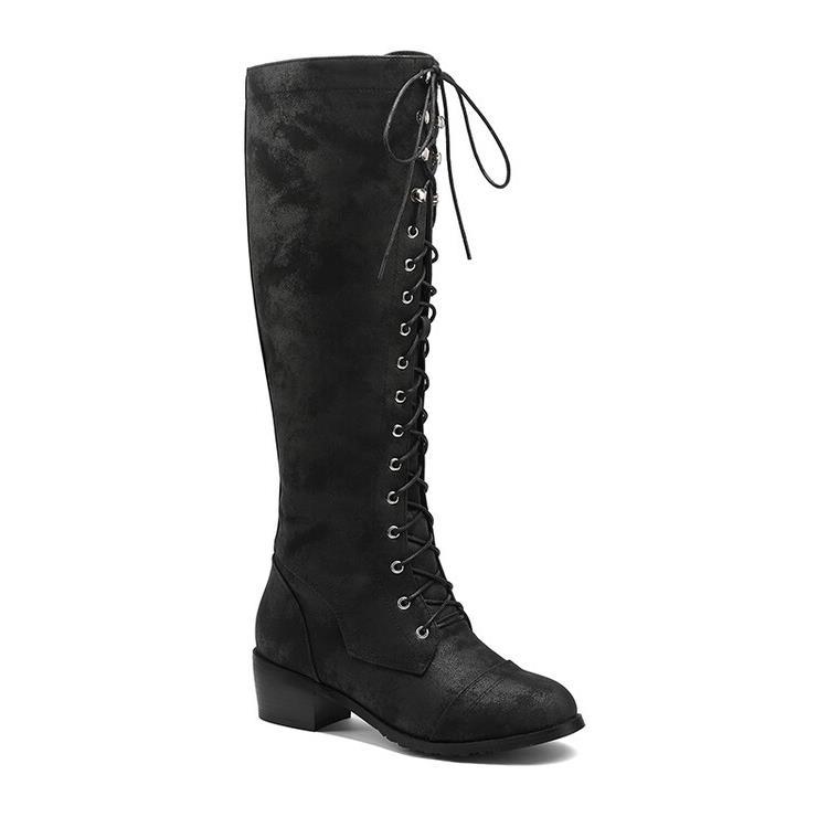 Over-the-Knee Boots with Crisscross Straps