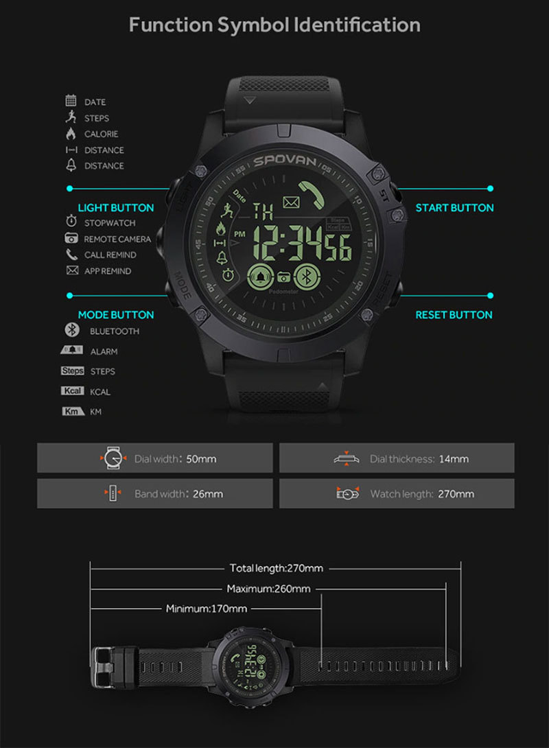 Title 2, Montre connectée Bluetooth sport, rappel de pas...