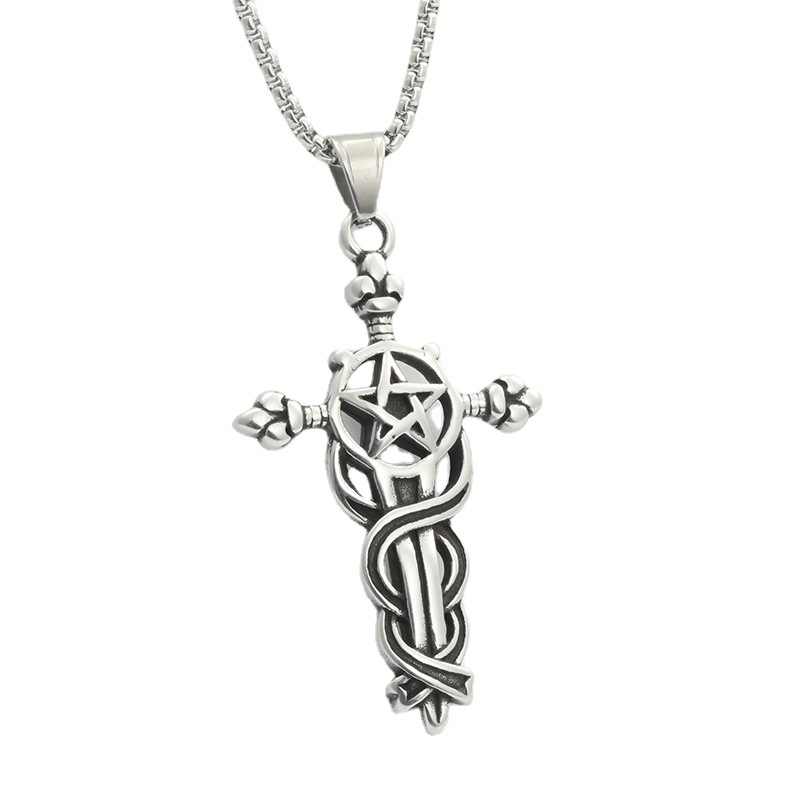 Titanium Steel Cross Sword Pendant