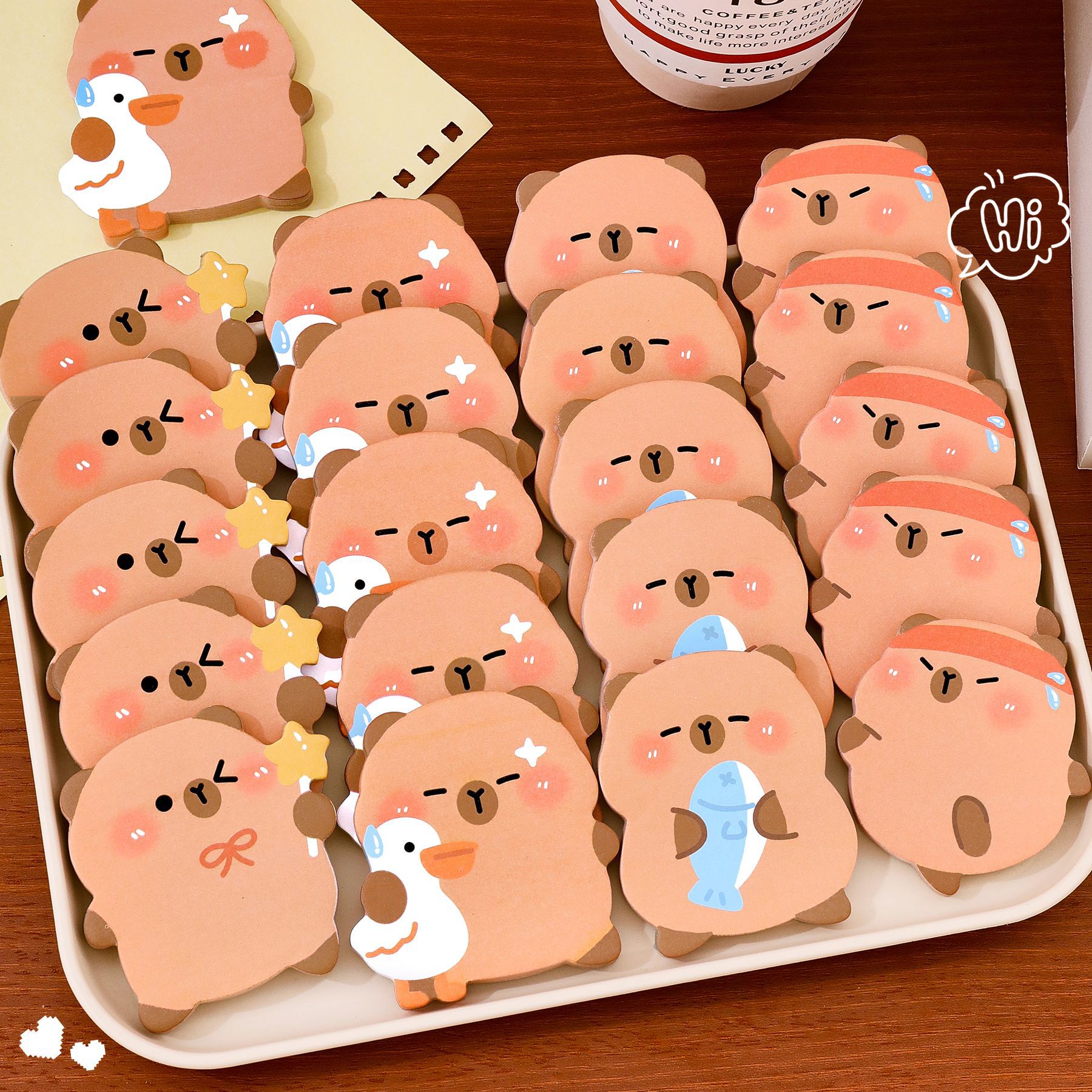 Student-friendly Capybara-shaped Sticky Notes