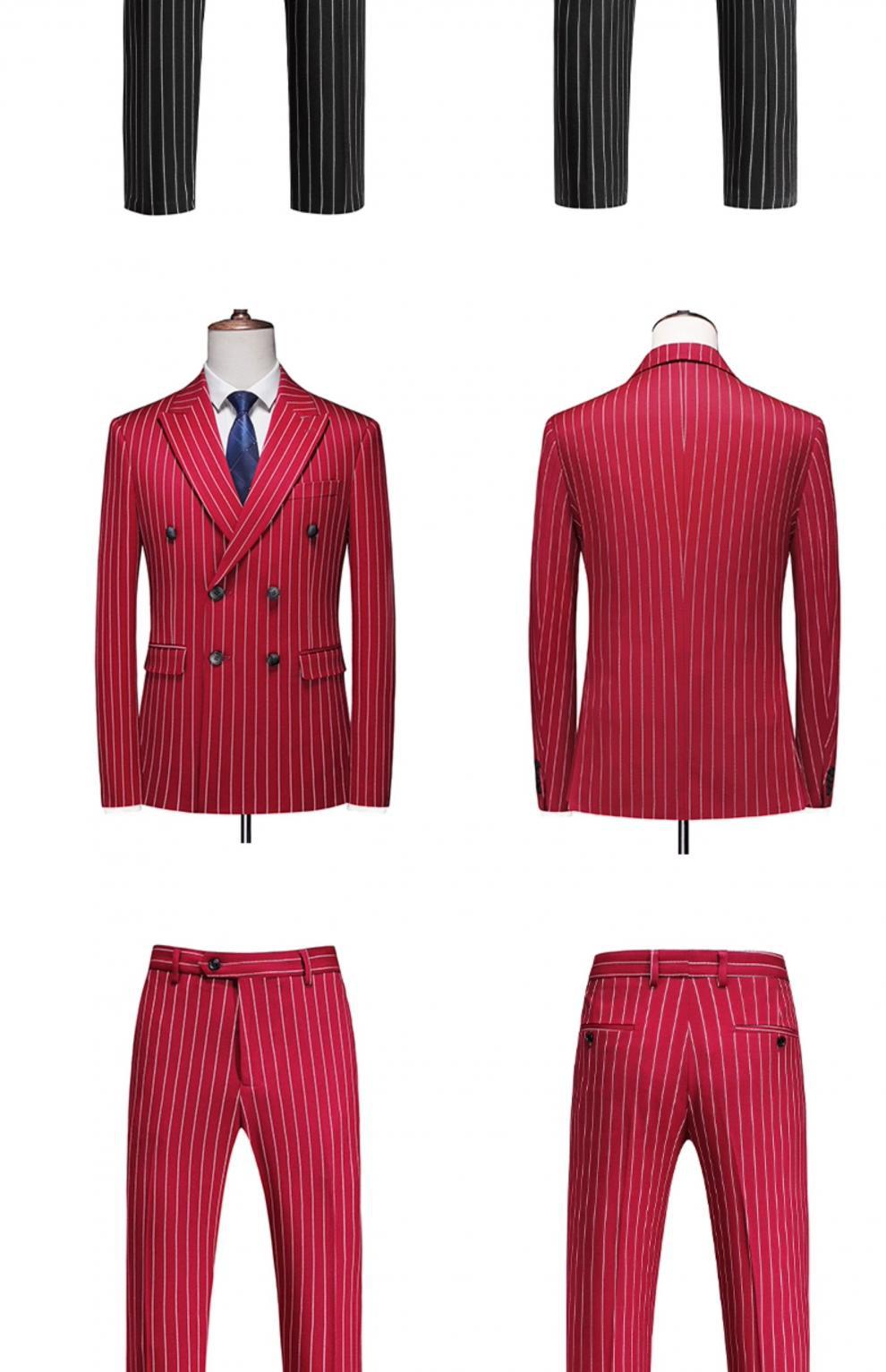 Zweireihiger gestreifter Bräutigamanzug