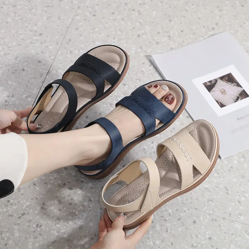 Casual, Lightweight Plus-size Retro Wedge Sandals