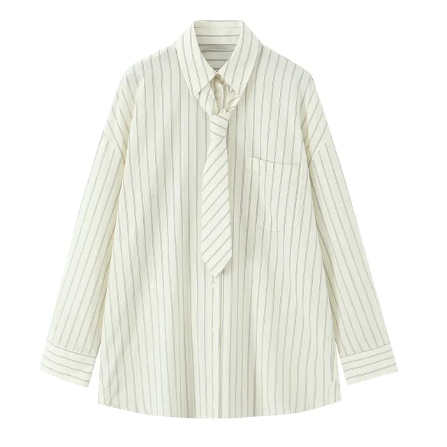 Women's Fashion Simple Tie Loose Shirt - Shop at LoveMi