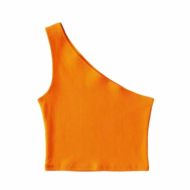 Women's Fashion Short Shoulder Vest Orange - Shop at LoveMi