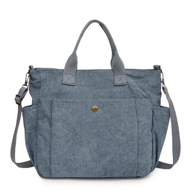 Simple Canvas Large Capacity Crossbody Shoulder Bag Blue - Shop at LoveMi