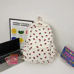 Women's Backpack Simple Japanese Style Students Schoolbag Outdoor - White - View 1