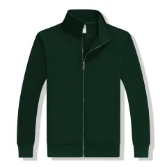 Solid Colour Stand Collar Women's Sweater - Green - View 1