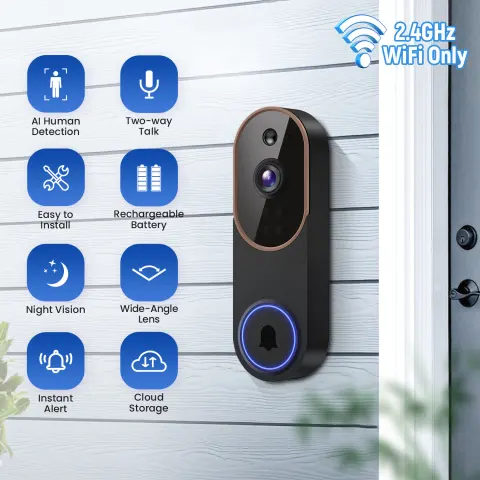 Smart Home Surveillance Camera Outdoor Wireless Doorbell HD Video