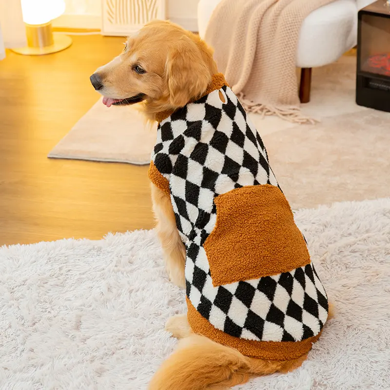 Autumn and Winter New Dog Fluffy Jacket Vest Cotton-padded