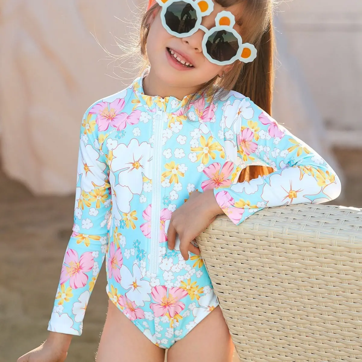 Girls' Summer Children's Breathable One-piece Long Sleeves