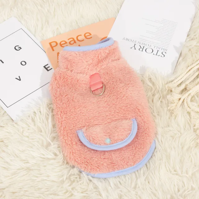 Autumn And Winter Double sided Plush Dog Clothes Pink - Shop at LoveMi