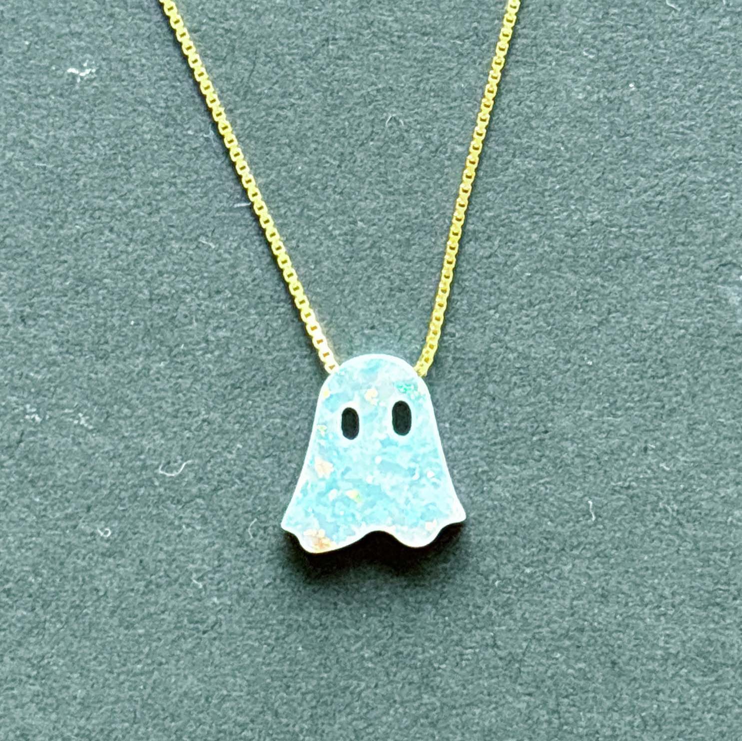 Halloween Ghost 925 Sterling Silver Pendant Necklace