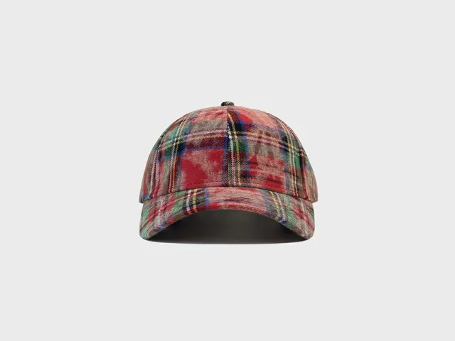 Plaid Retro Washed Baseball Cap For Women Red And Green Plaid - Shop at LoveMi