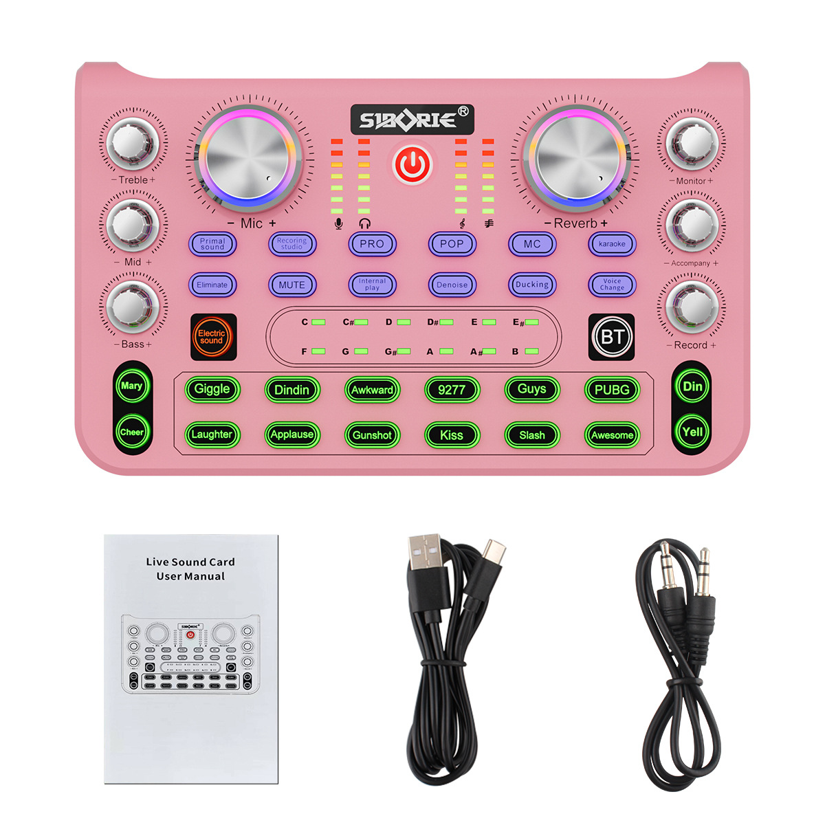 Version X66 M998 Sound Card For Live Show KTV Microphone Full Set - Image 4