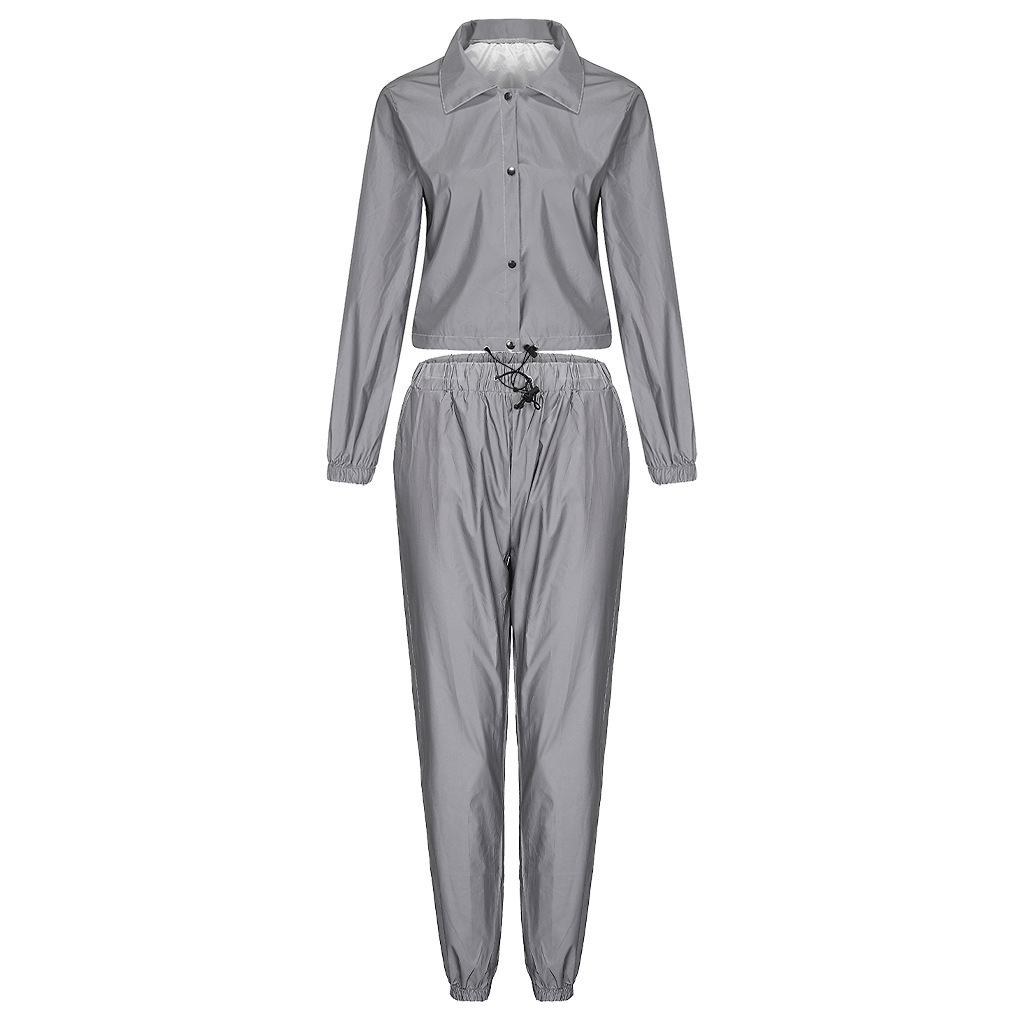Reflective Button Two-piece Suit Women