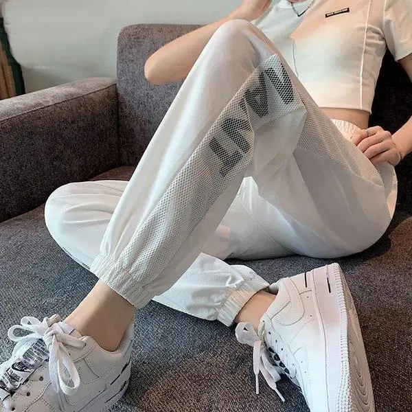 Anti mosquito Ice Silk Quick drying Sports Pants Female White - Shop at LoveMi