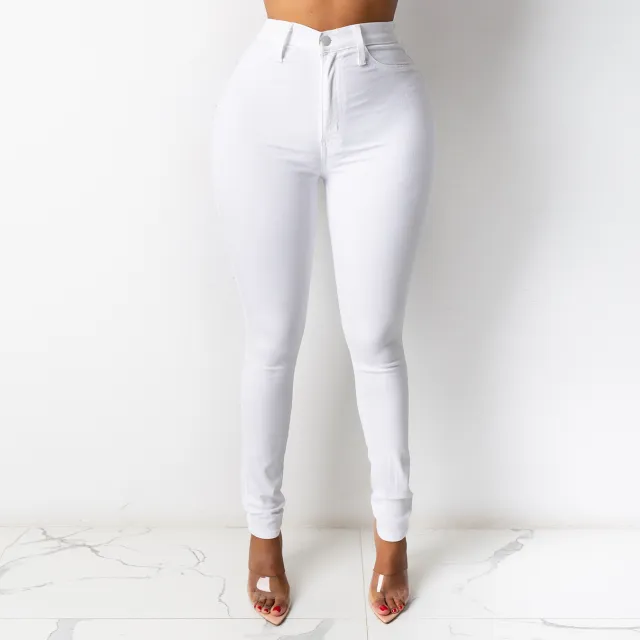 Fashion Women's Wear Jeans Slim Fit White - Shop at LoveMi