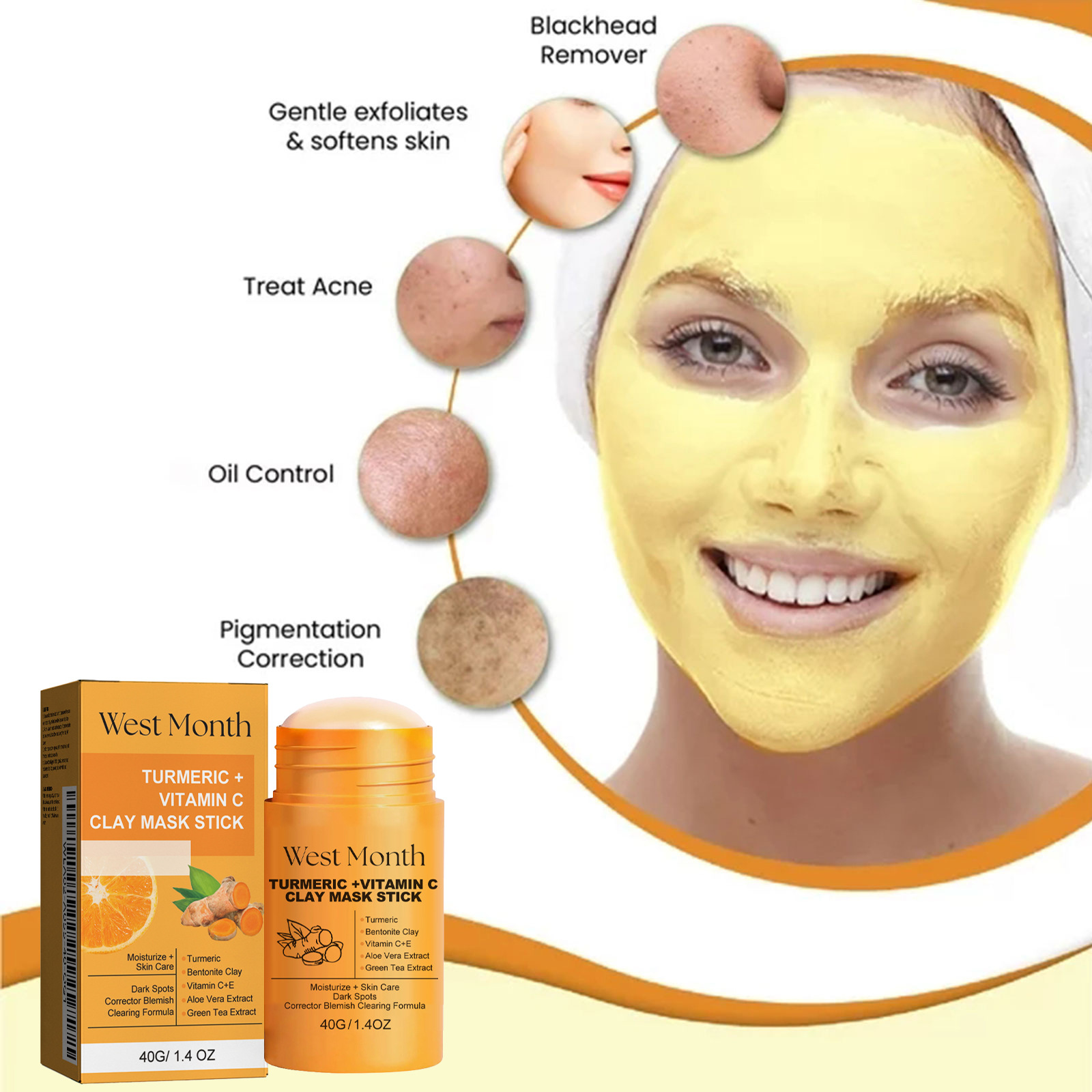 Title 8, Ginger Yellow Mud Brightening Skin Mask Stick D...