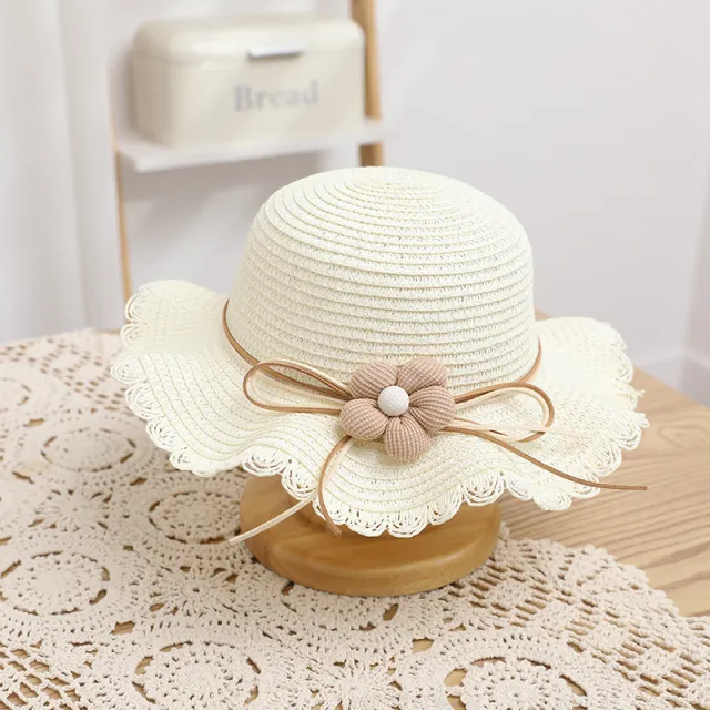 Girls' Sun proof Sun Straw Hat Bag Milky White - Shop at LoveMi