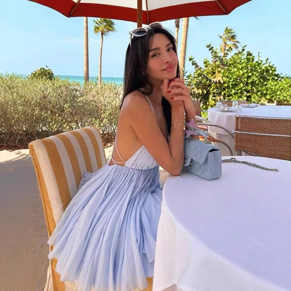 A- Line Umbrella Skirt Sexy Suspenders Puff Dress