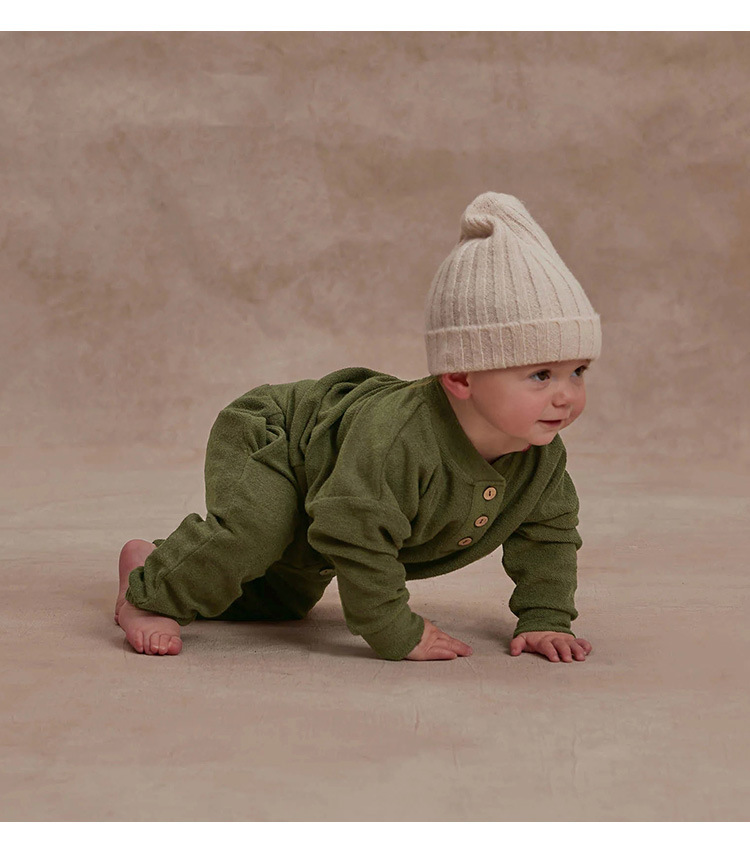 Children's Simplicity Casual Homewear Towel Cloth Sweater Suit