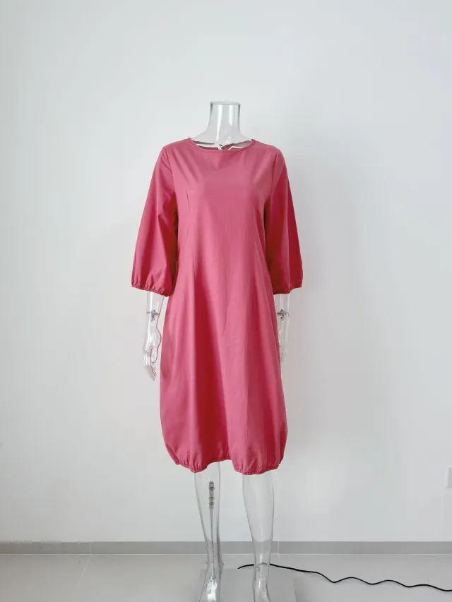 Linen Loose Dress Women's Clothing Red - Shop at LoveMi