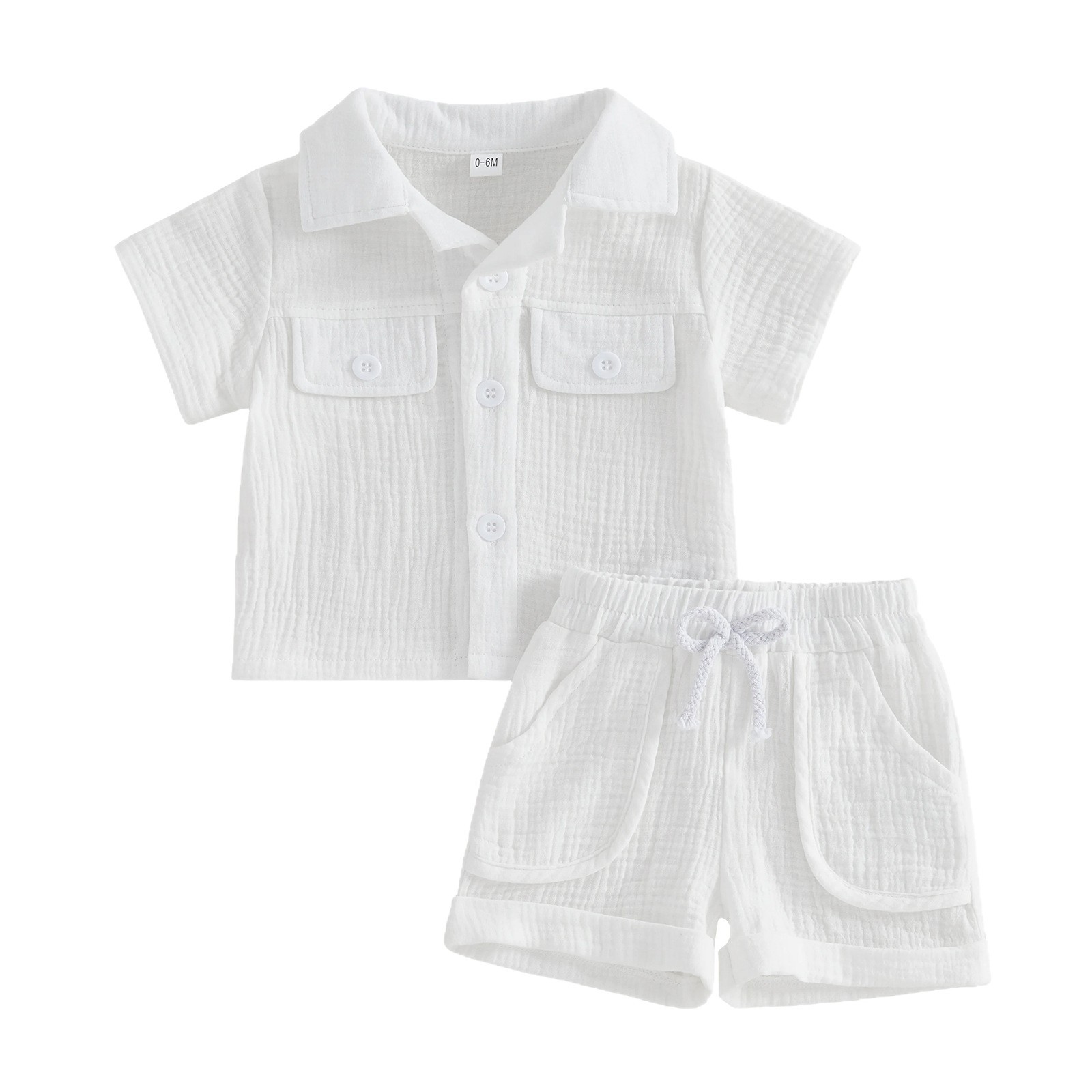 Short Sleeved Shorts Lapel Set Two-piece Set