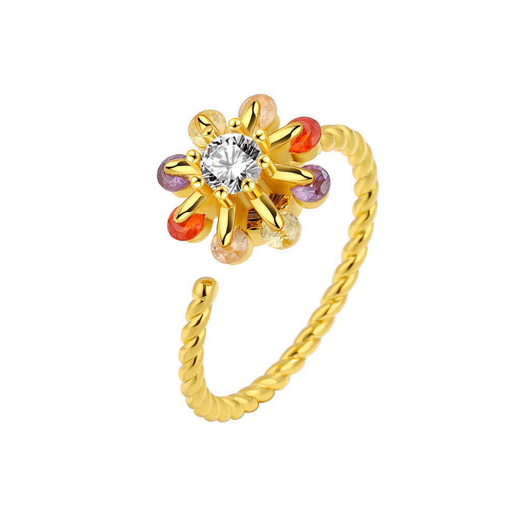 Zircon Ring Female Rotatable Simple All-matching Fashion Ring