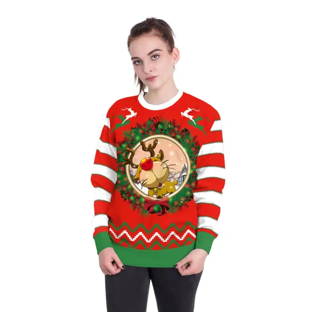 Women's Christmas 3D Digital Printed Pullover Sweatshirt Swys050 Xl - Shop at LoveMi
