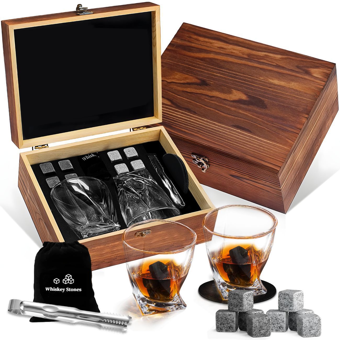 2Cup 8Stone Gift Box Granite Ice Stone Set