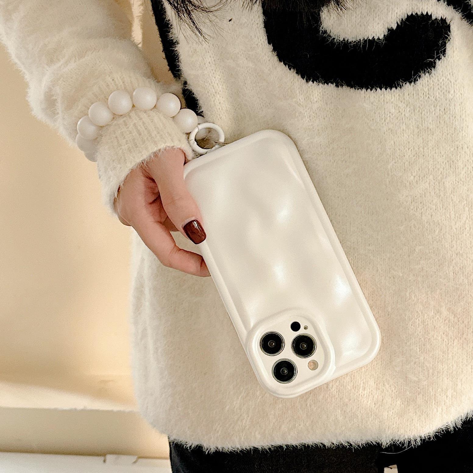High-grade Pearlescent White Chain Suitable For Phone Case