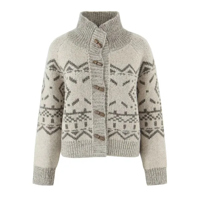 Amoi European And American Style Women's Lazy High grade Jacquard Knitted Cardigan - Shop at LoveMi