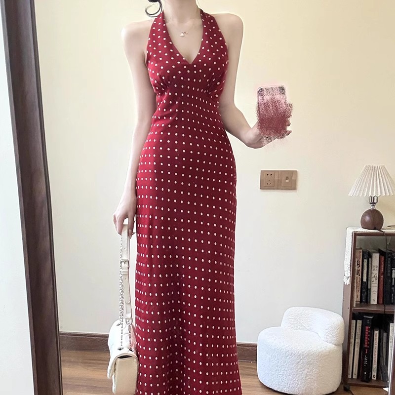 Summer Sleeveless Long Jumper Dress Red - Shop at LoveMi