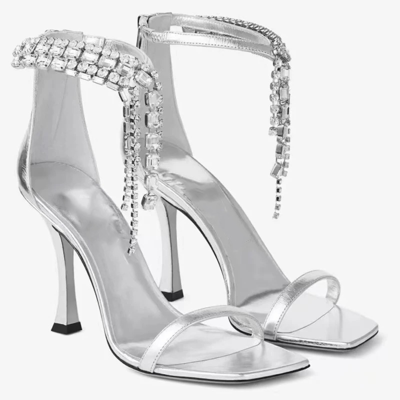Crystal Strap Heeled Sandals