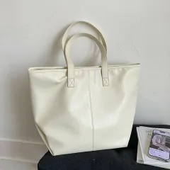 Fashionable Large-capacity Tote Bag Vintage And Casual - White - View 1
