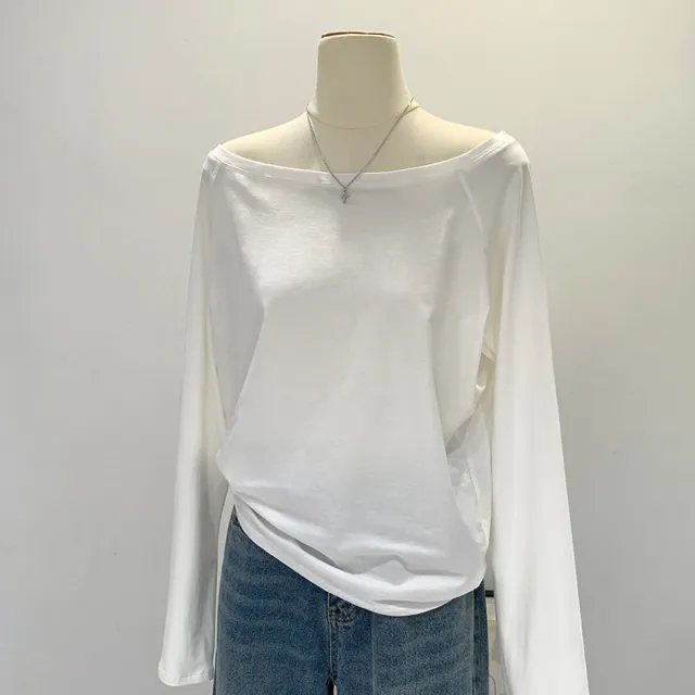 Style Off neck Oblique Shoulder Tops Women White - Shop at LoveMi