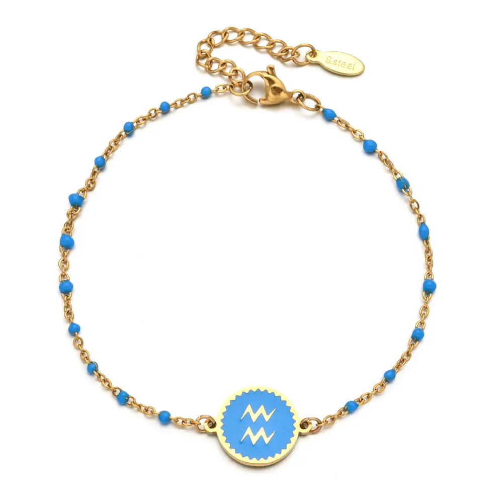 Stainless Steel Oil Dripping Bracelet Female Creative 12 Constellation Pattern