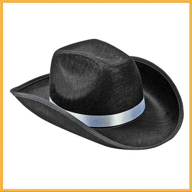 Western Cowboy Hat Ribbon Series String Clip Black And White - Shop at LoveMi