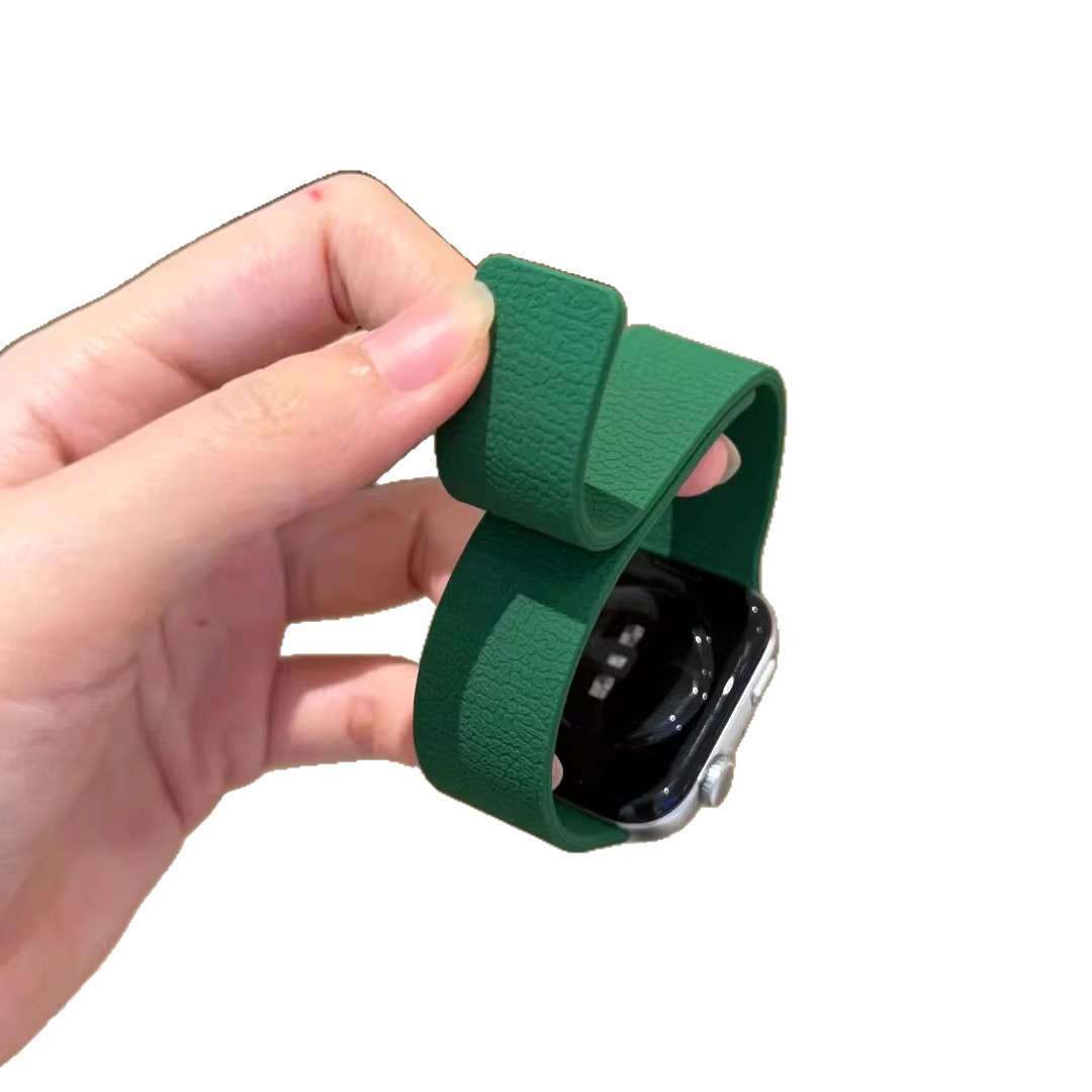 Lychee-pattern New Silicone Magnetic Watch Strap 5