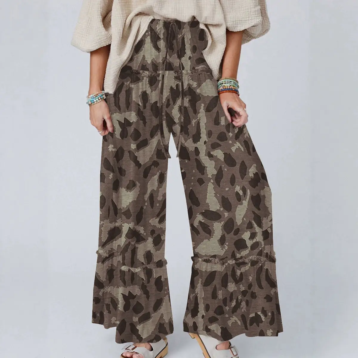 Womens Summer New Arrival High-Waisted Straight-Leg Pants