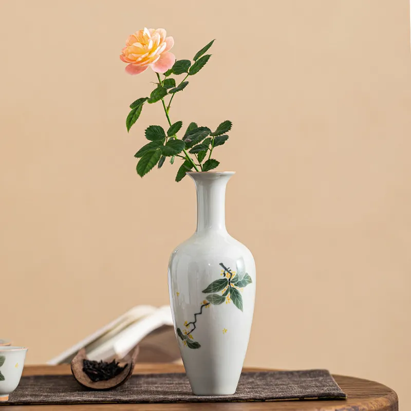 Table Flower Porcelain Ornaments Ceramic Retro Flower Container Hydroponic