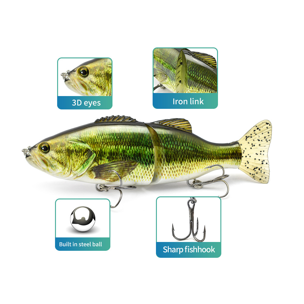 Multi-section Fish Hard Bait PVC Soft Bait S-shaped Swimming Posture Bait Lure - Image 7