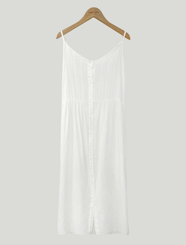 Early Spring Single-breasted Dignified Hollow Lace Mid-length Sling Dress