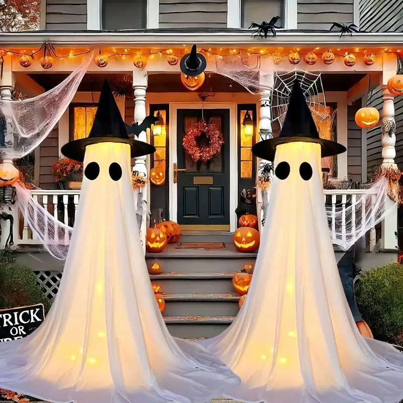 Halloween Decor Spooky Ghost Yard Stake with Weatherproof Porch