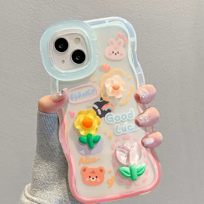 Gradient Flower Doll Silicone Phone Case