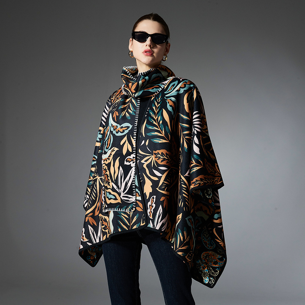 Paisley Double-sided Cross Shawl Scarf Suit