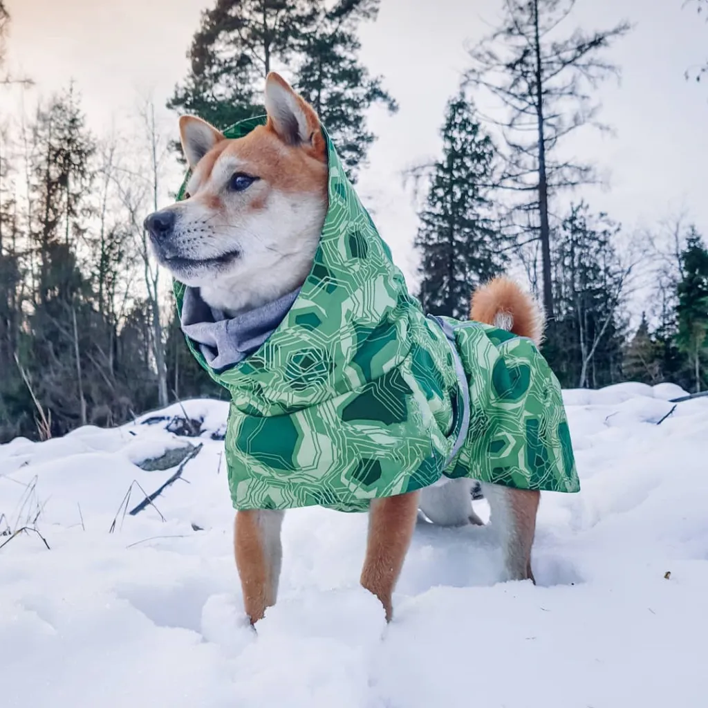 New Autumn And Winter Quilted Snow Warm Waterproof Large Dog Cotton Jacket Coat Jacket - Emerald Green